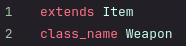 Weapon Class Code Format